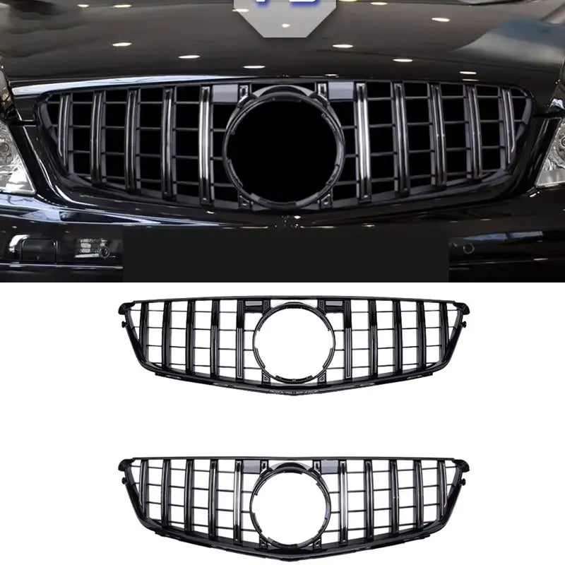1 Piece Racing Grills Front Bumper Grille Hood Grill For Mercedes Benz C W204 07-14 Silver Style Bumper Grille Car Parts