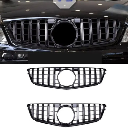 1 Piece Racing Grills Front Bumper Grille Hood Grill For Mercedes Benz C W204 07-14 Silver Style Bumper Grille Car Parts