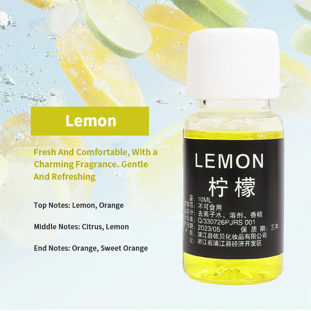 10ml Car Perfume Refill Plant Essential Oil Aroma Diffuser for Fragrance Rose Lemon Jasmine Tea Tree Aroma Diffuser Humidifier