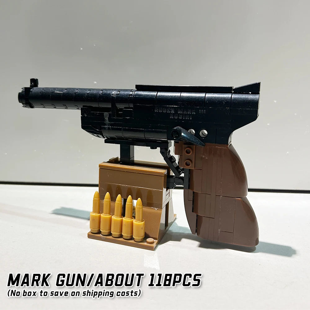 DIY Assembled Handgun Building Blocks, Simulation Gun Educational Toy, Nice Birthday Holiday Gift For Kids Boys Home Decoration