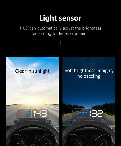 C500 BLUE OBD /T900 GPS HUD Gauge Display Car Head Up Display LCD Car Turbo Gauge Digital Odometer Universal Speed On-board Comp
