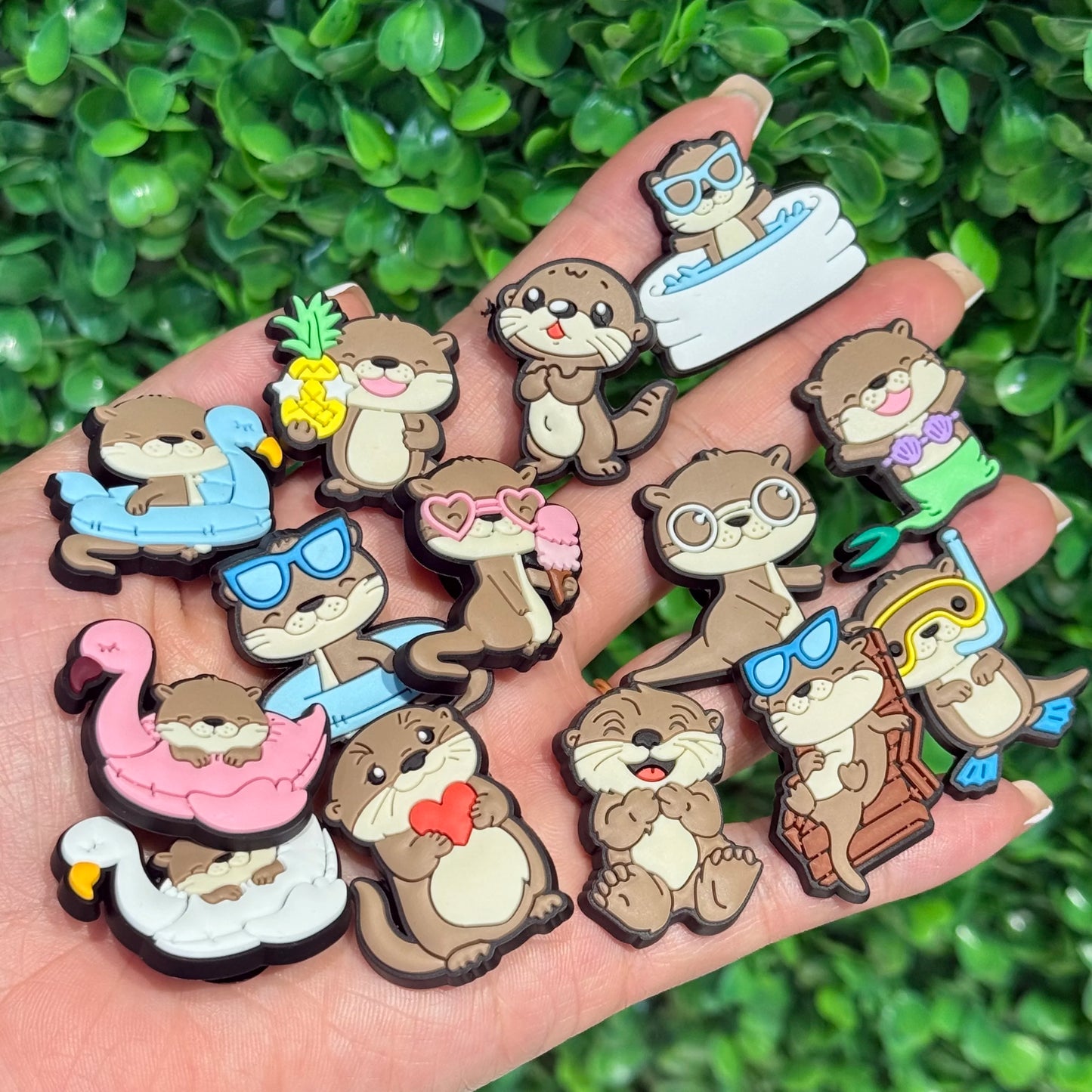 14-100PCS Kawaii Animal Beaver PVC Shoe Charms For Clogs Pin Sandals Shoes Accessories Garden Shoes Decoration Kid Summer Gift