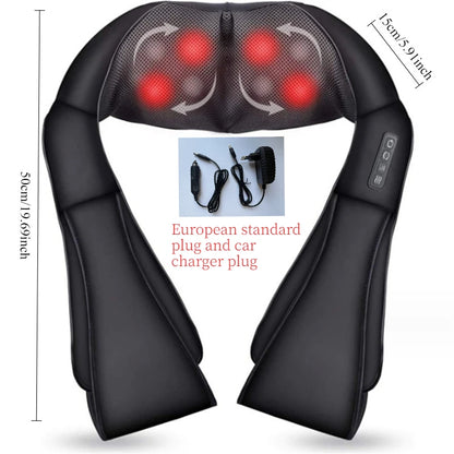 Car And Home Dual-Use Kneading Massage Shawl, Hot Compress Massager For Cervical Spine Massage, Gift Neck And Shoulder Massager