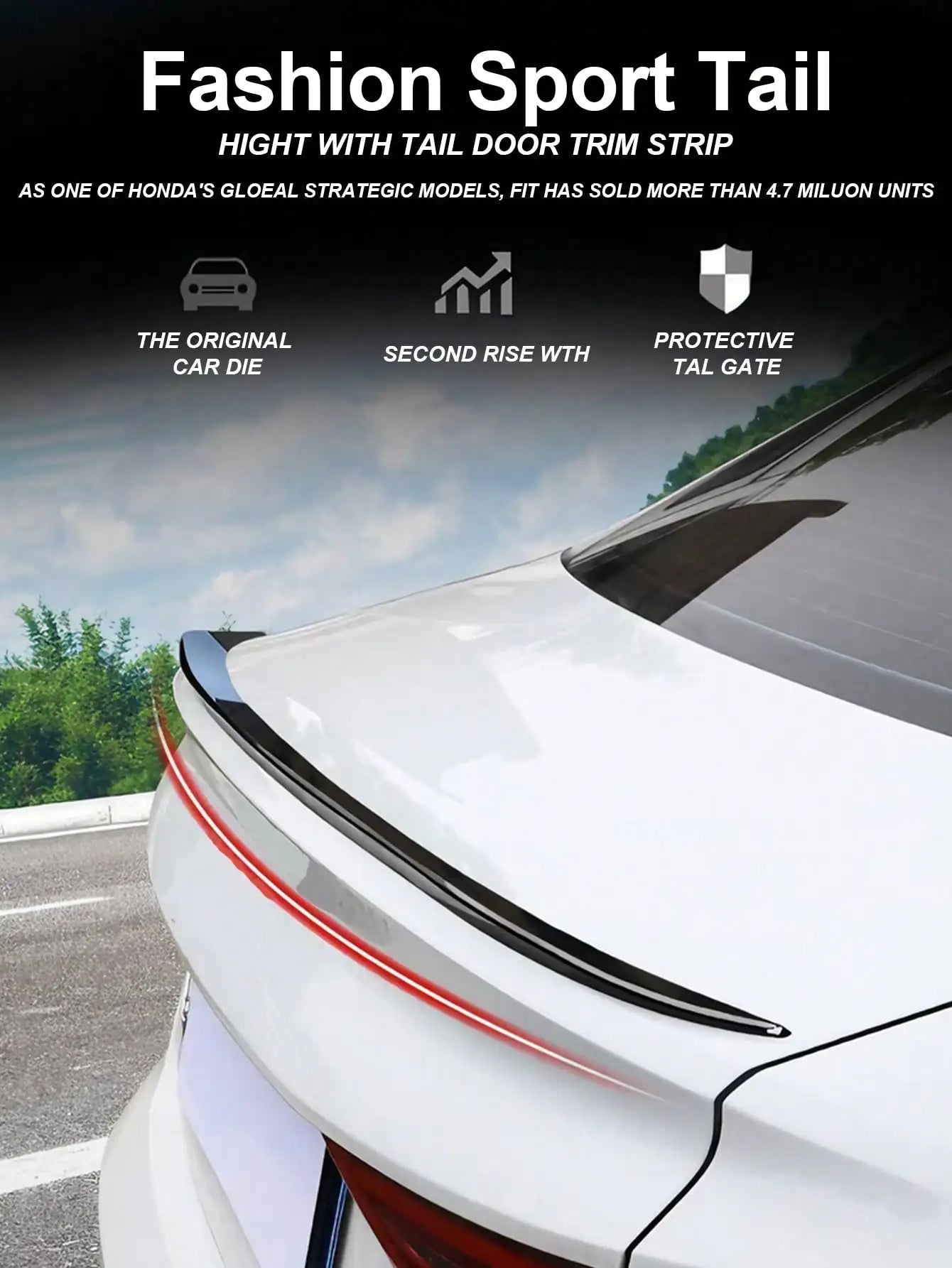 Universal Car Spoiler - DIY Trunk Spoiler Wing, Suitable for Sedans/Hatchbacks/SUVs, Stylish Car Upgrade