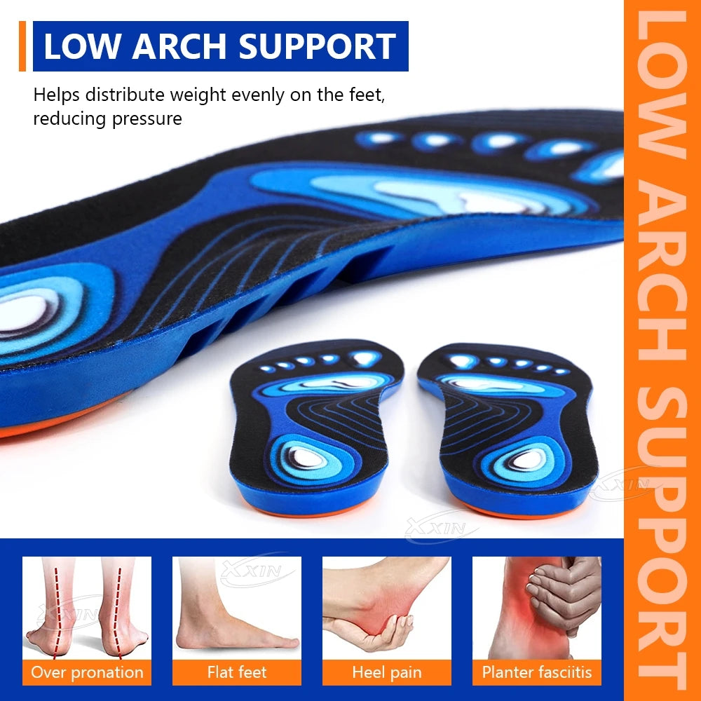 【Xxin】Elastic  Sports Insole Memory Silicone Gel Insoles Breathable Shoe Inserts Men Women Comfortable Shoe Pad Size 34-45