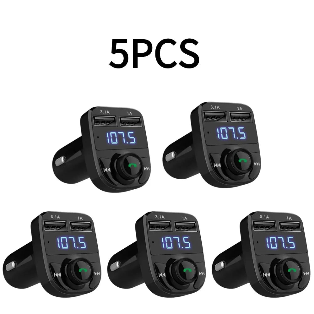 1/3/5PCS Car Bluetooth FM Transmitter Wireless Radio Adapter For Auto Music Stereo Player Dual USB Fast Charger For Smart Phone
