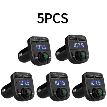 1/3/5PCS Car Bluetooth FM Transmitter Wireless Radio Adapter For Auto Music Stereo Player Dual USB Fast Charger For Smart Phone