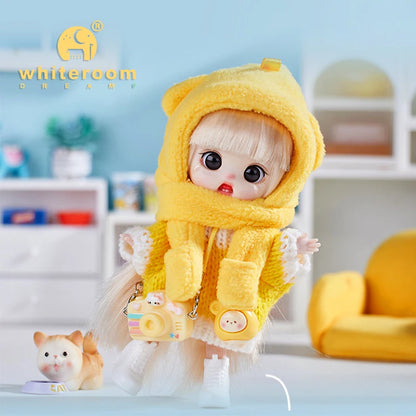 13cm Bjd Doll Trendy Collectible Toy Four Series Styles Changeable Outfit Phone Backpack Pendant Free Dopamine Color Lanyard Mul