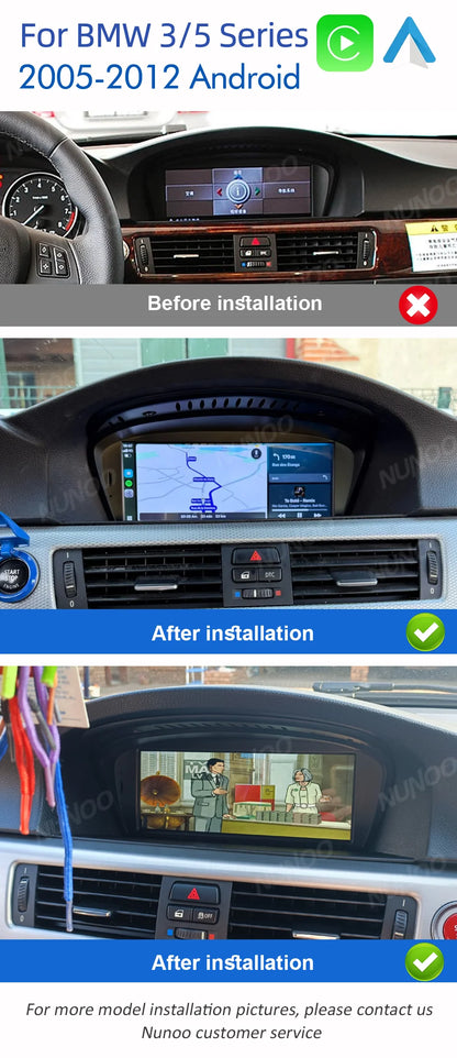 New Android 14 Wireless CarPlay Screen For BMW E60 E61 E62 E63 E90 E91 E92 2005-2012 Car Multimedia Player GPS Radio Navigation
