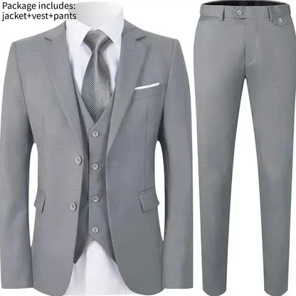 Elegant Men Suit For Wedding 3 Pieces 2 Sets Jackets Vest Pants Blazers Full Fashion Slim Fit Coats 2025 Formal Classic Costume