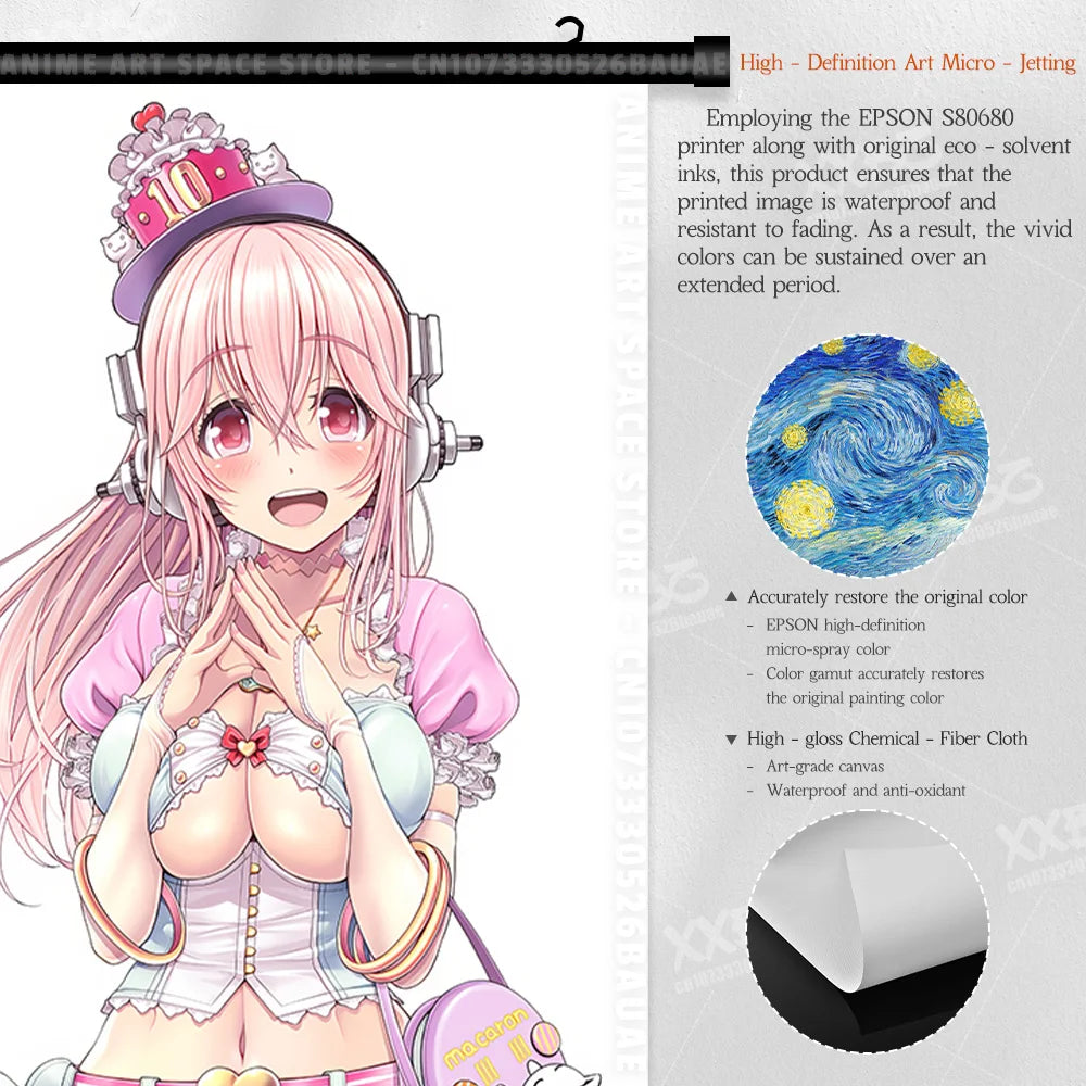 Video game Wall Artwork Canvas Scrolls Picture Anime Movie Role Poster Hanging Painting Print Home Decoration For SUPER SONICO