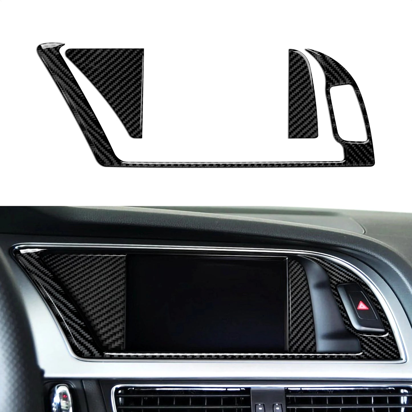 Car Center Console Gear Shift Panel Set, For Audi A4 S4 RS4 A5 S5 RS5 (2007-2016) Carbon Fiber Interior Sticker Trim Accessories