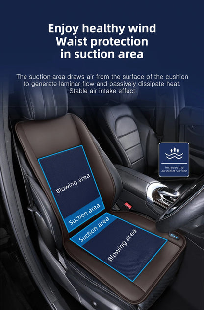 12V Summer Cooling Winter Heating Car Seat Cushion with 10 Turbo Fans Ventilation Heating Massage Function Optional Universal