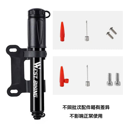 WEST BIKING 100Psi Mini Bike Pump Aluminum Alloy Bicycle Hand Air Pump Tire Inflator Schrader Presta Valve MTB Road Cycling Pump