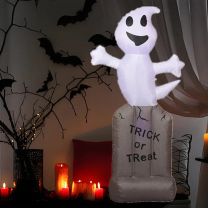 5/8FT Inflatable Halloween Decor Tombstone Ghost Pumpkin Skull Decoration Outdoor Horror House Yard Garden Props Halloween Party