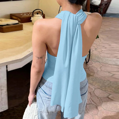 Talenza Summer Women's Camisole Tops Fashion Sexy Lace-Up V-Neck New Fit Blouse Tops Party Vacation Chic Casual Women's Clothes