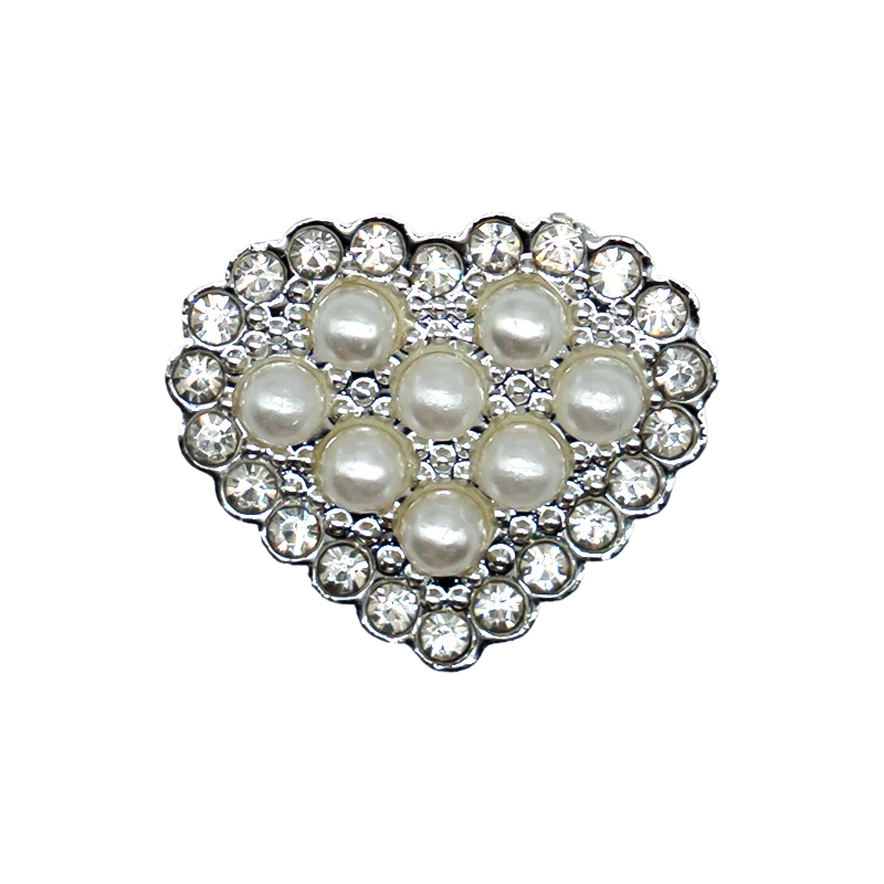 1/20pcs Silvery Metal Clog Charms Bling Luxury Style Crown Heart Fashion Women Men Shoe Charms Jean Set Metal Shoe Accessories