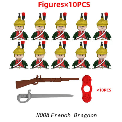 MOC Historical Military Building Blocks Figures Napoleonic Wars British Infantry Soldiers Rifle DIY Brick Toys For Birthday Gift