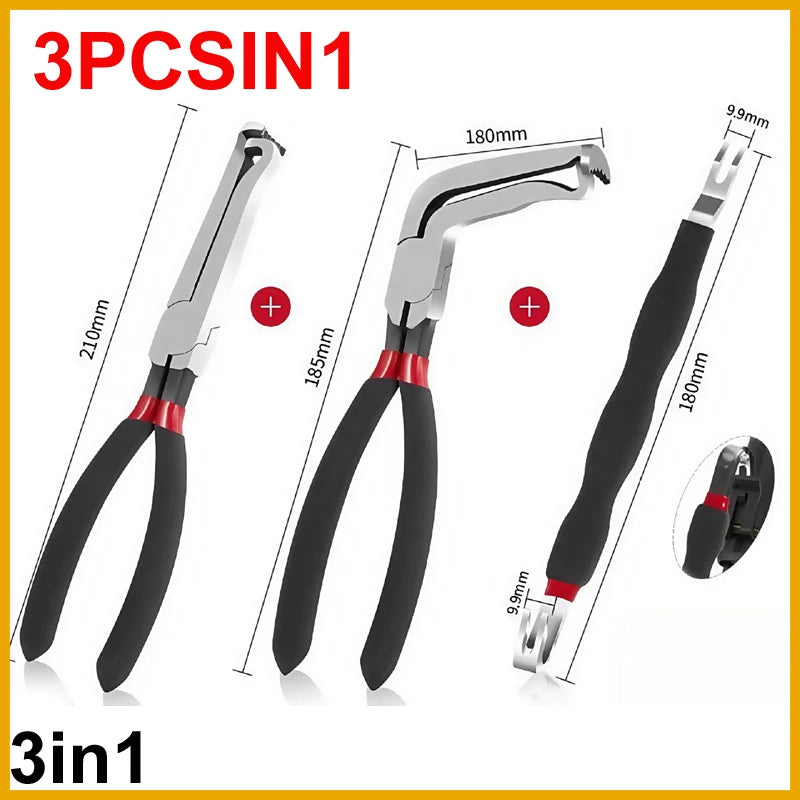 3PCS 8" 60-Degree Electrical Disconnect Pliers For Automotive Connectors Sensors - Angled Wire Plug Removal Tool Auto CAR