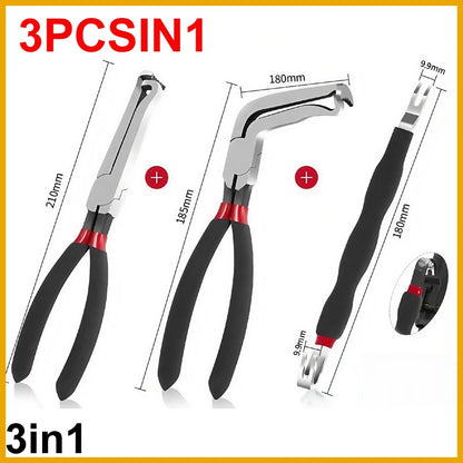 3PCS 8" 60-Degree Electrical Disconnect Pliers For Automotive Connectors Sensors - Angled Wire Plug Removal Tool Auto CAR