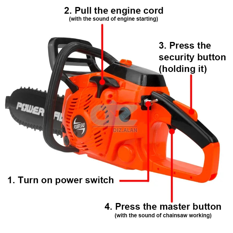Electric Power Chainsaws Kids Toys Tools Realistic Sound Children Halloween Christmas Gift for Boys Pretend Play Plastic Toy