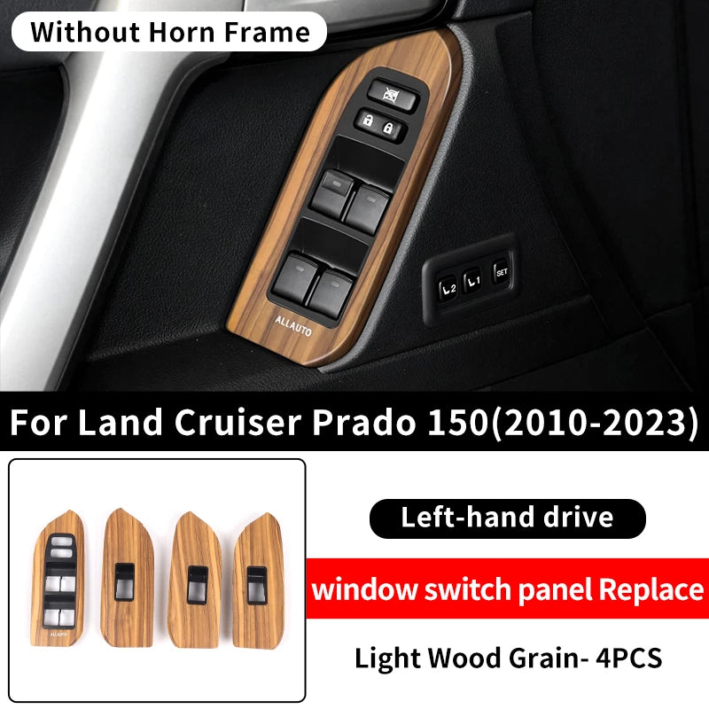 For Toyota 2010-2023 Land Cruiser Prado 150 LC150 Wood Grain Door Handle Armrest Interior Upgrade Accessories Replacement Parts