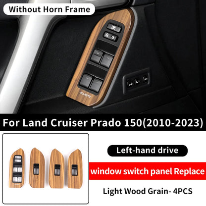 For Toyota 2010-2023 Land Cruiser Prado 150 LC150 Wood Grain Door Handle Armrest Interior Upgrade Accessories Replacement Parts