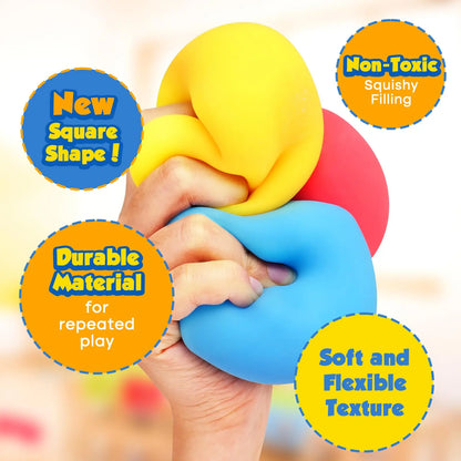 40-10 Pack Squishy Fidget Toys for Kids Dough Stress Relief Cube Pull Stretch Sensory Squeeze Cubes for Anxiety