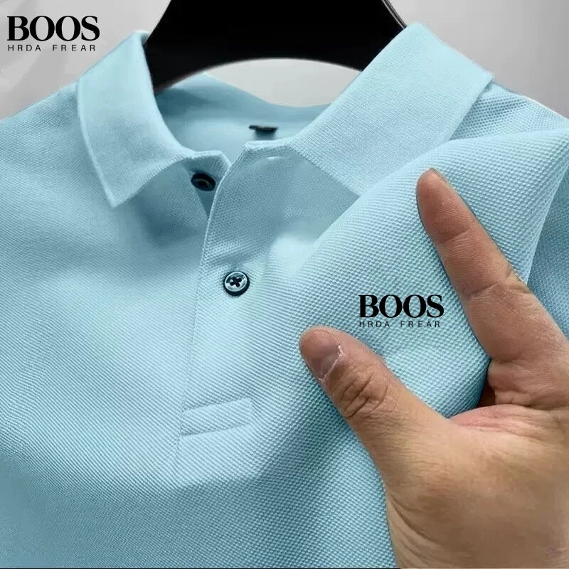 New Men's High-Quality Short-Sleeved Polo Shirt, Summer Fashion, Casual, Comfortable, Breathable Top