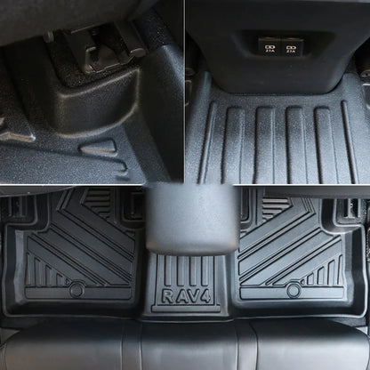 Car Floor Mats & Cargo Trunk Liners Compatible for 2020 - 2025 Toyota RAV4 Hybrid LHD RHD All-Weather TPE Rubber Mat Protection