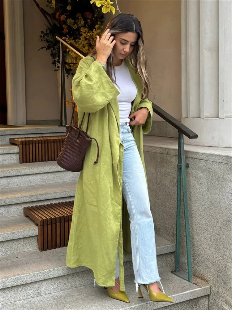 Tossy Casual Loose Lace-Up Dress Female Lapel Long Sleeve High Waist Solid Autumn 2025 New Bandage Dress Women's Commute Dress