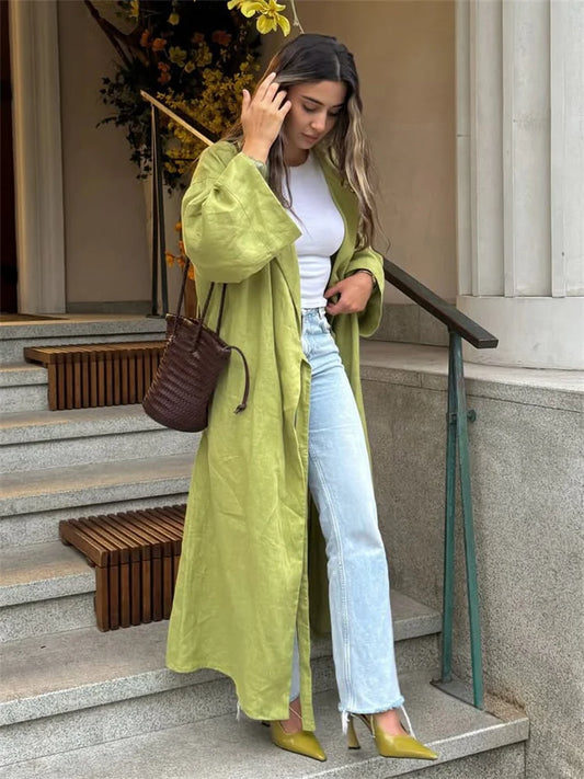 Tossy Casual Loose Lace-Up Dress Female Lapel Long Sleeve High Waist Solid Autumn 2025 New Bandage Dress Women's Commute Dress
