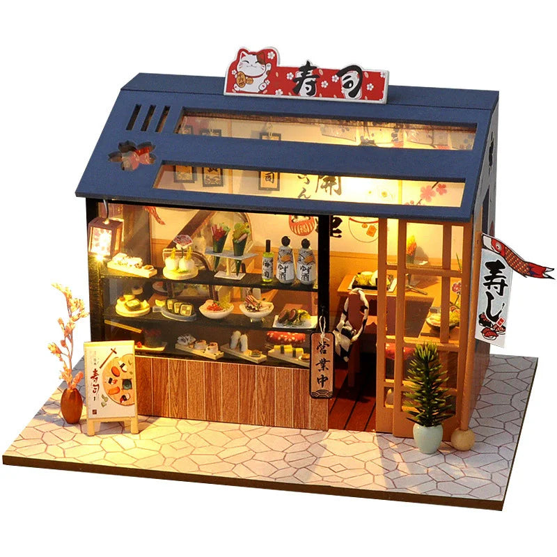 Diy  Doll House Miniature Wooden  Miniatures House Model Kit Birthday Toy Gifts