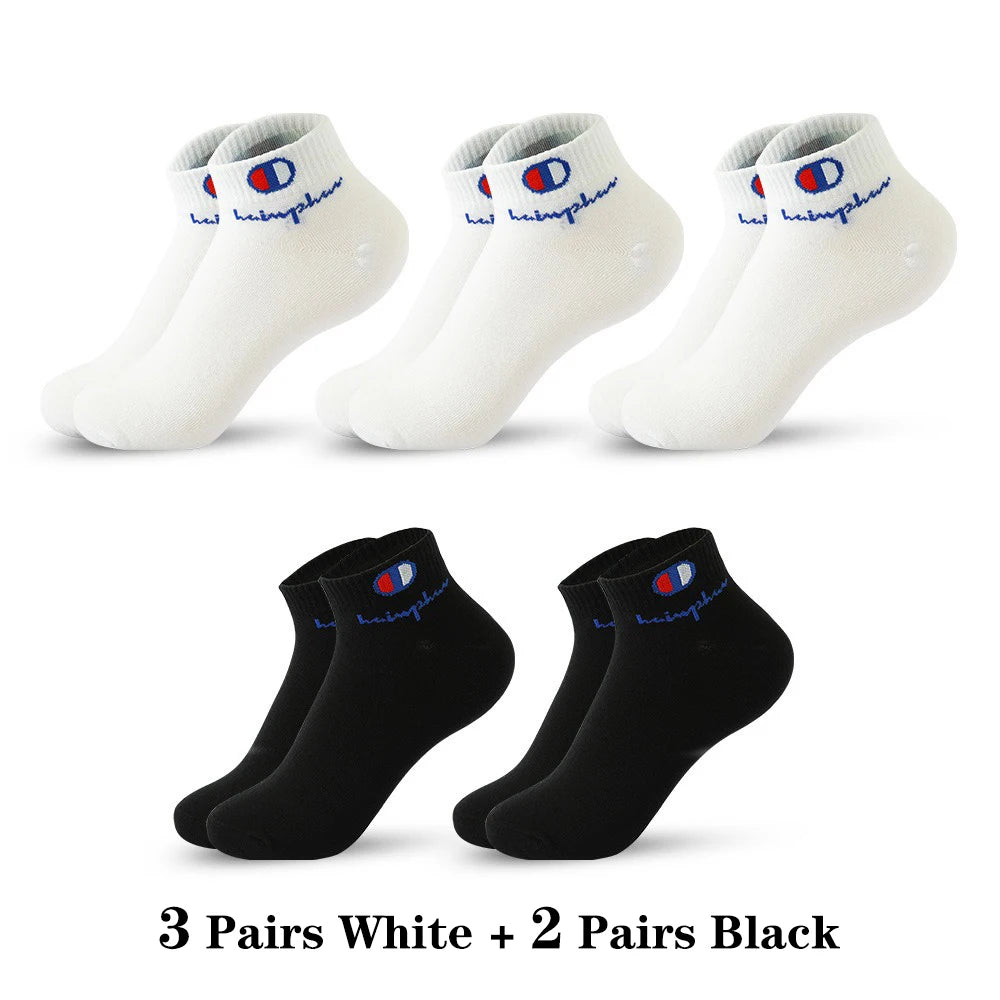 5/10/20 Pairs Men Ankle Socks Cotton Brand Classic Fashion Black White Socks Breathable Mesh Athletic Sports Socks for Summer