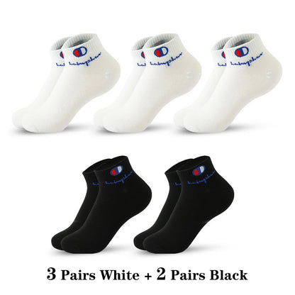 5/10/20 Pairs Men Ankle Socks Cotton Brand Classic Fashion Black White Socks Breathable Mesh Athletic Sports Socks for Summer