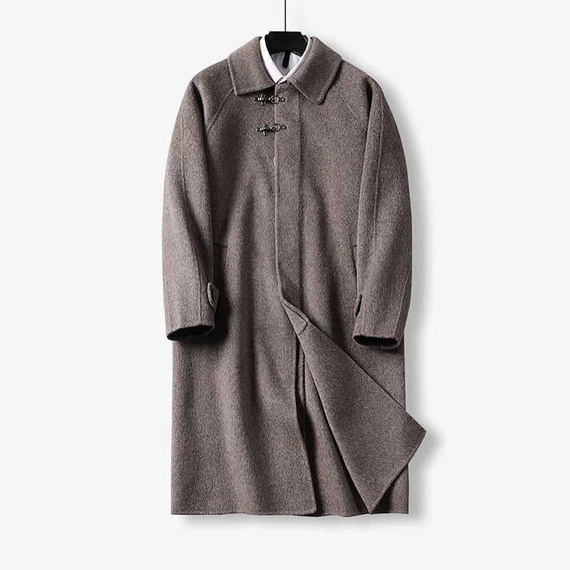 Men High Quality Autumn Winter Wool Coat Long Trench Coat Men