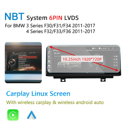 Wireless Carplay Android 14 For BMW F20 F30 F21 F22 F31 F32 F33 F34 F36 NBT EVO Multimedia Player Auto Radio Screen GPS