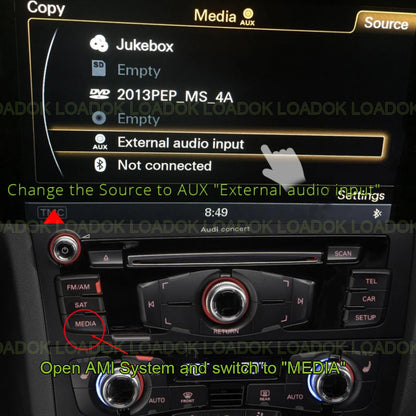 Car Bluetooth AUX Receiver USB Cable Adapter for VW Audi 2G 3G MMI Systems A4 A5 A6 Q5 Q7 Audio Media Input AMI MDI Interface