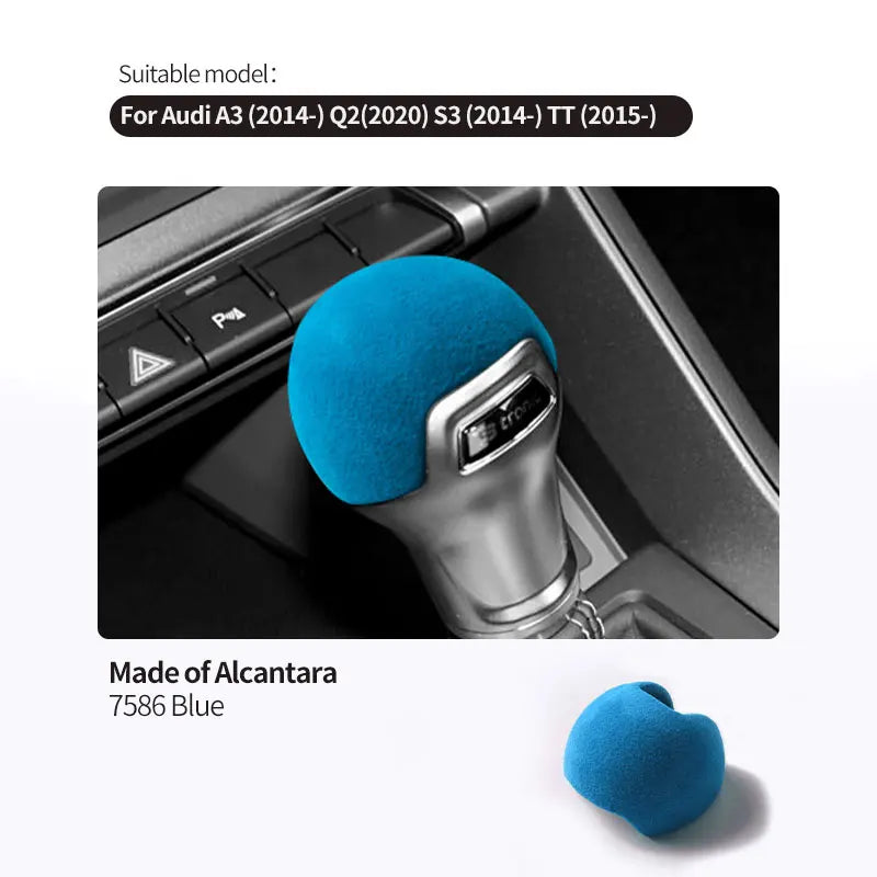 For Audi A3 Q2L S3 TT Sport Gear Shift Knob Boot Cover Trim Sticker Made of Alcantara Car Premium Interior Tuning Accessories
