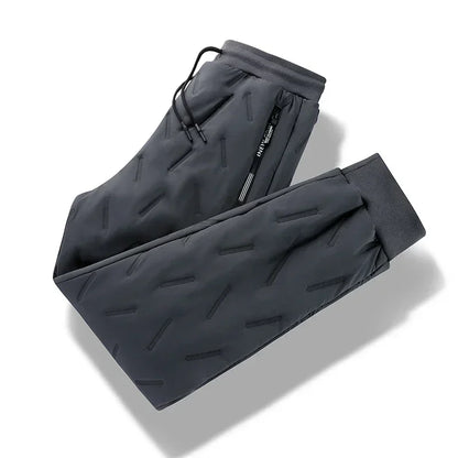 Feather Trendy Winter High-quality Thick Cotton Pants with High Elasticity Breathability Men Comfortable Warm Casual Pants Keep