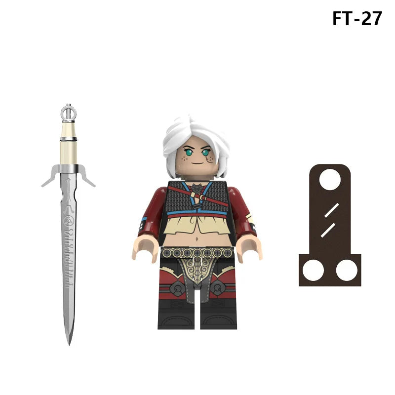 New Movies Witcher Geralt Ciri Anime Figs Bricks Dolls Mini Action Toy Figura Building Blocks Assembling Toys Birthday Gift