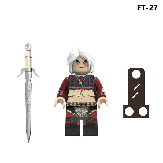 New Movies Witcher Geralt Ciri Anime Figs Bricks Dolls Mini Action Toy Figura Building Blocks Assembling Toys Birthday Gift