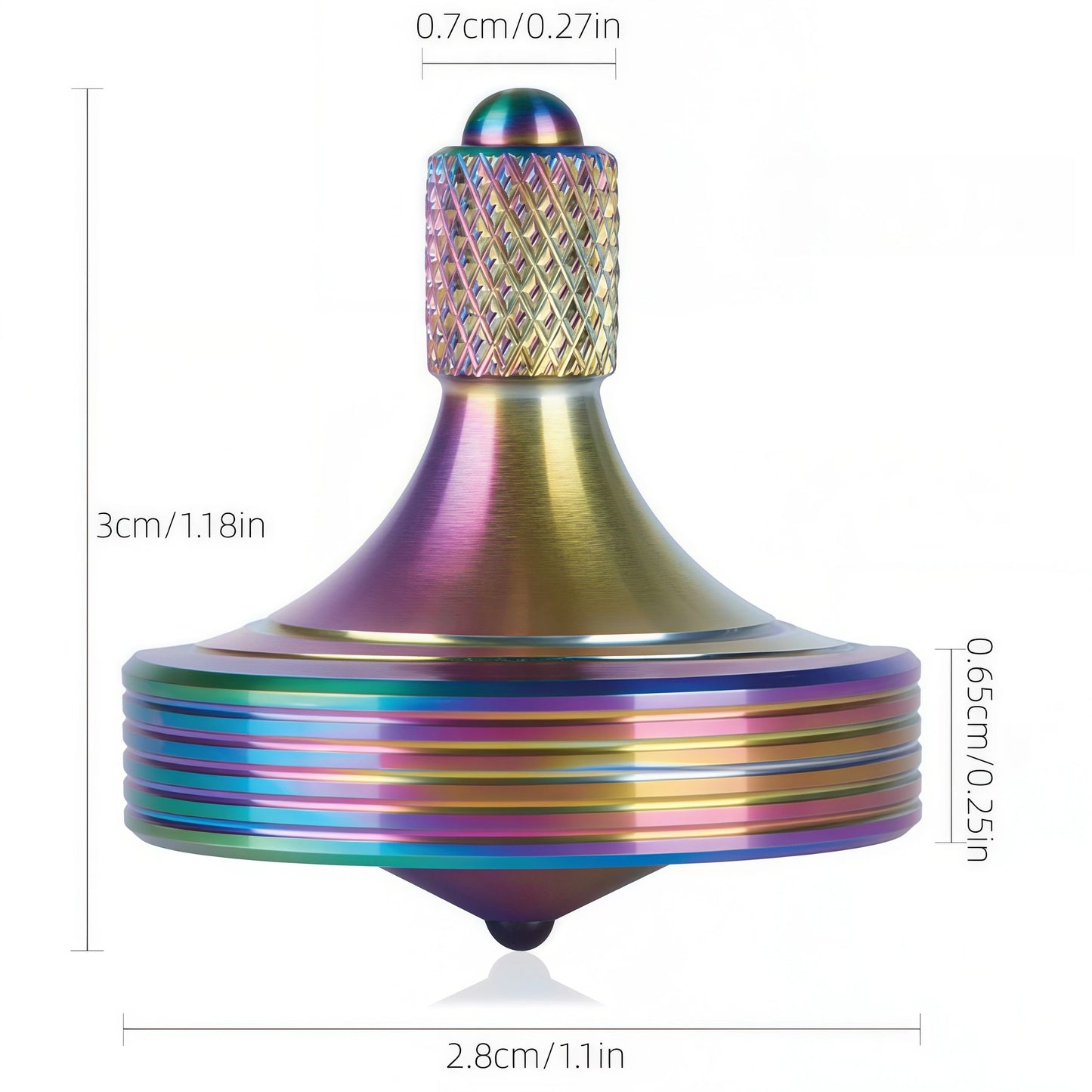 Precision Metal Rotating Top Stainless Steel High Durability Desktop Gyro EDC Toy Perfect Balance Easy to Use Time Killer