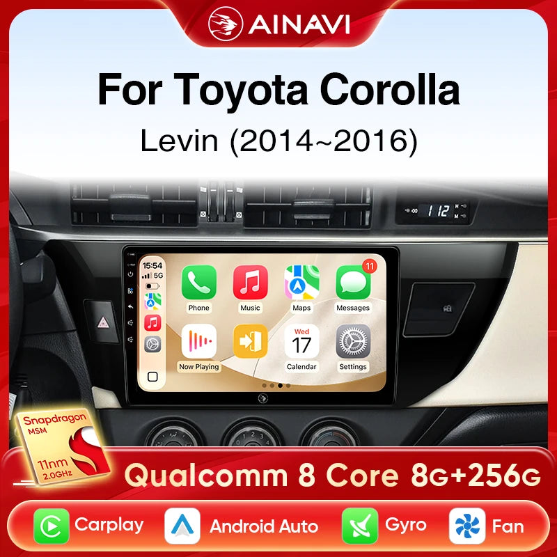 Ainavi Car Radio For Toyota Corolla 2013 2014 2015 2016 E160 E170 Wireless Carplay Android Auto Qualcomm Car Multimedia Player
