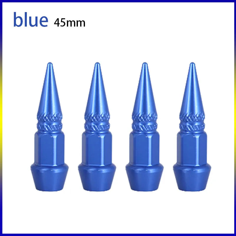 4pcs 45mm 60mm Universal Car Tire Valve Stem Cap Wheel Rim Stem Spike Shaped Dust-proof Air Metal Cap Cover for Motorcycle