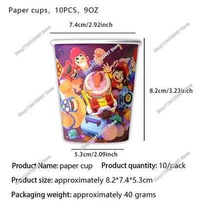 Anime Game Theme Party Supplies Flag Pull Banner Cake Topper Balloon Set Kid Girl Boy Happy Birthday Party Baby Shower Decor