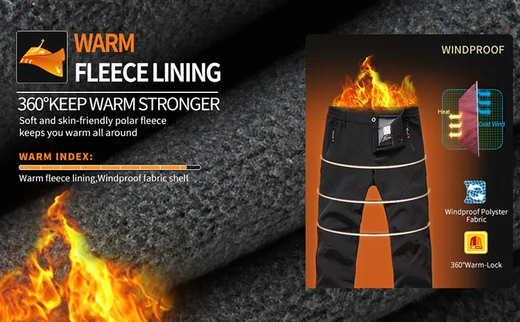 TRVLWEGO Women's Winter Hiking Pants Outdoor Camping Travel Windproof Snow-Fleece Lined Breathable Warm Trekking Trousers