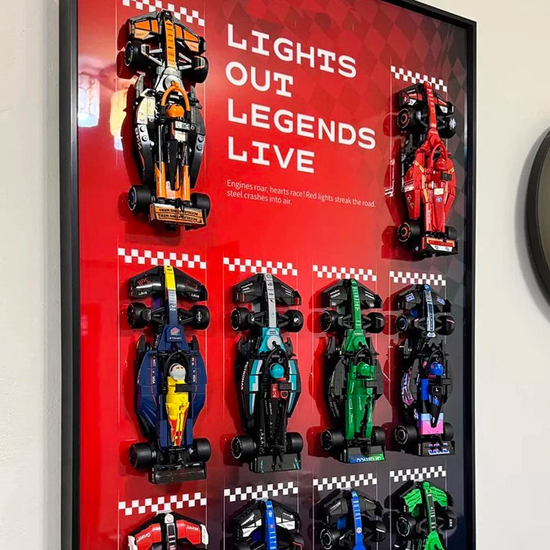 NEW Display Wallboard Suitable for lego 10f1 cars speed champions wall display mounts building block 10 cars model Display Frame