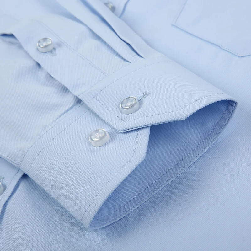 2025 Men's Striped Shirt Long Sleeve Business Office Casual Workwear Comfort Fit Classic Solid Shirts Spring Fall Tops For Male