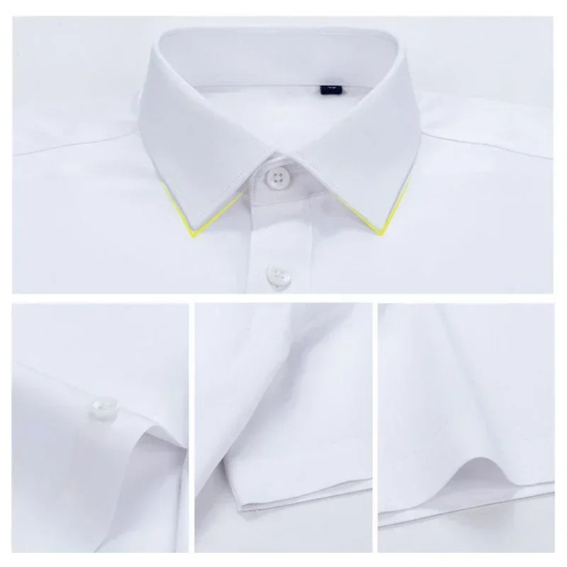 Premium Men's Ultra-Stretch Slim-fit Shirt - High-Quality Silky Business Formal Long-Sleeve Shirt for Social and Casual Wear